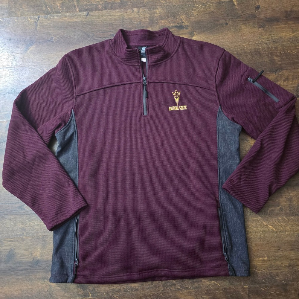 Colosseum Arizona State Sun Devils Quarter Zip Pullover Maroon XXL ASU Mens